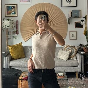 Vince Soft Bouclé Silk-Blend Polo Sweater